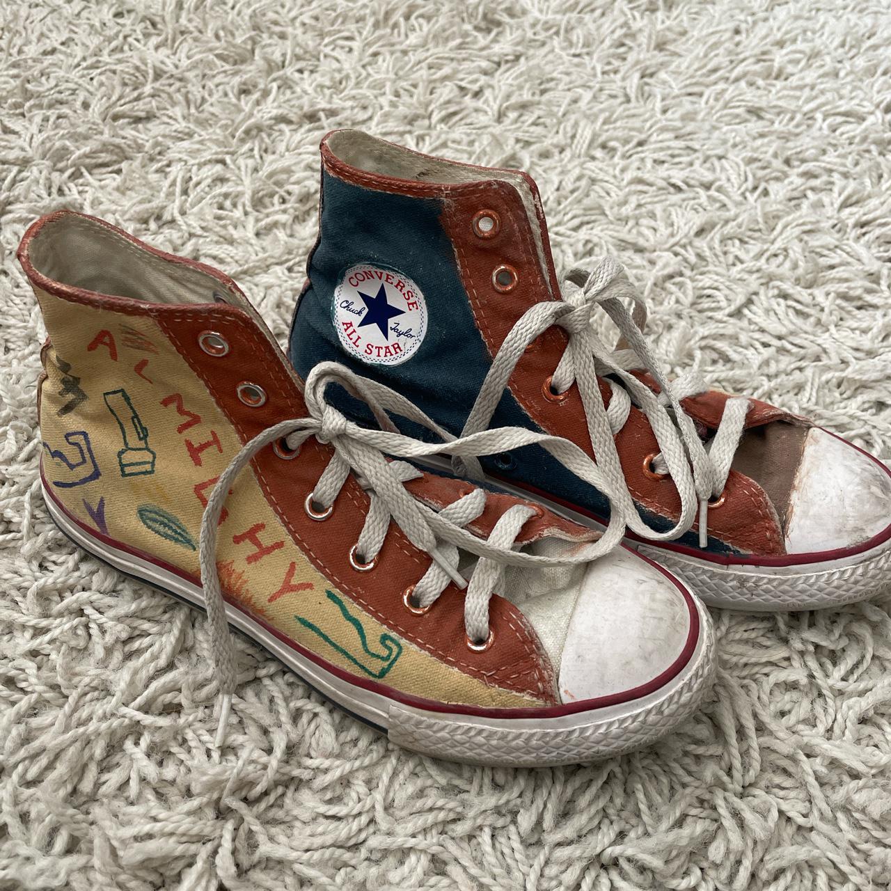 super unique converse shoes. slightly worn, see... Depop