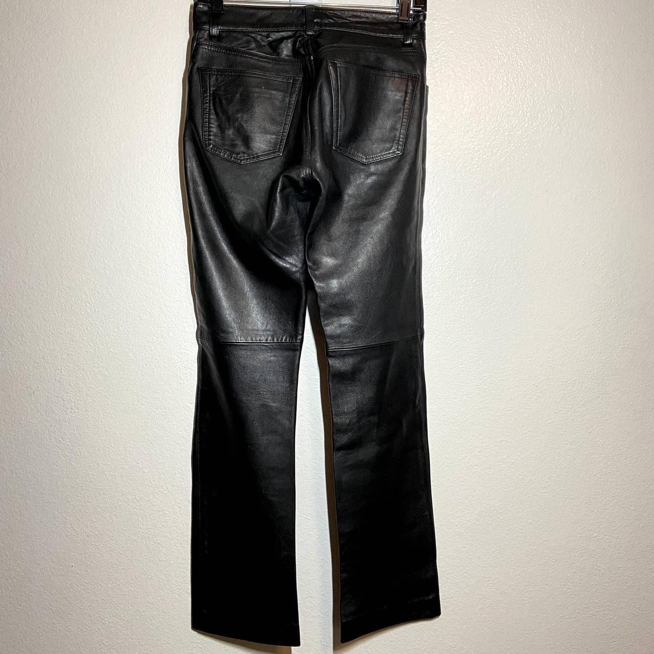 Gap Leather Pants Bootcut Mid Rise Button Closure... - Depop