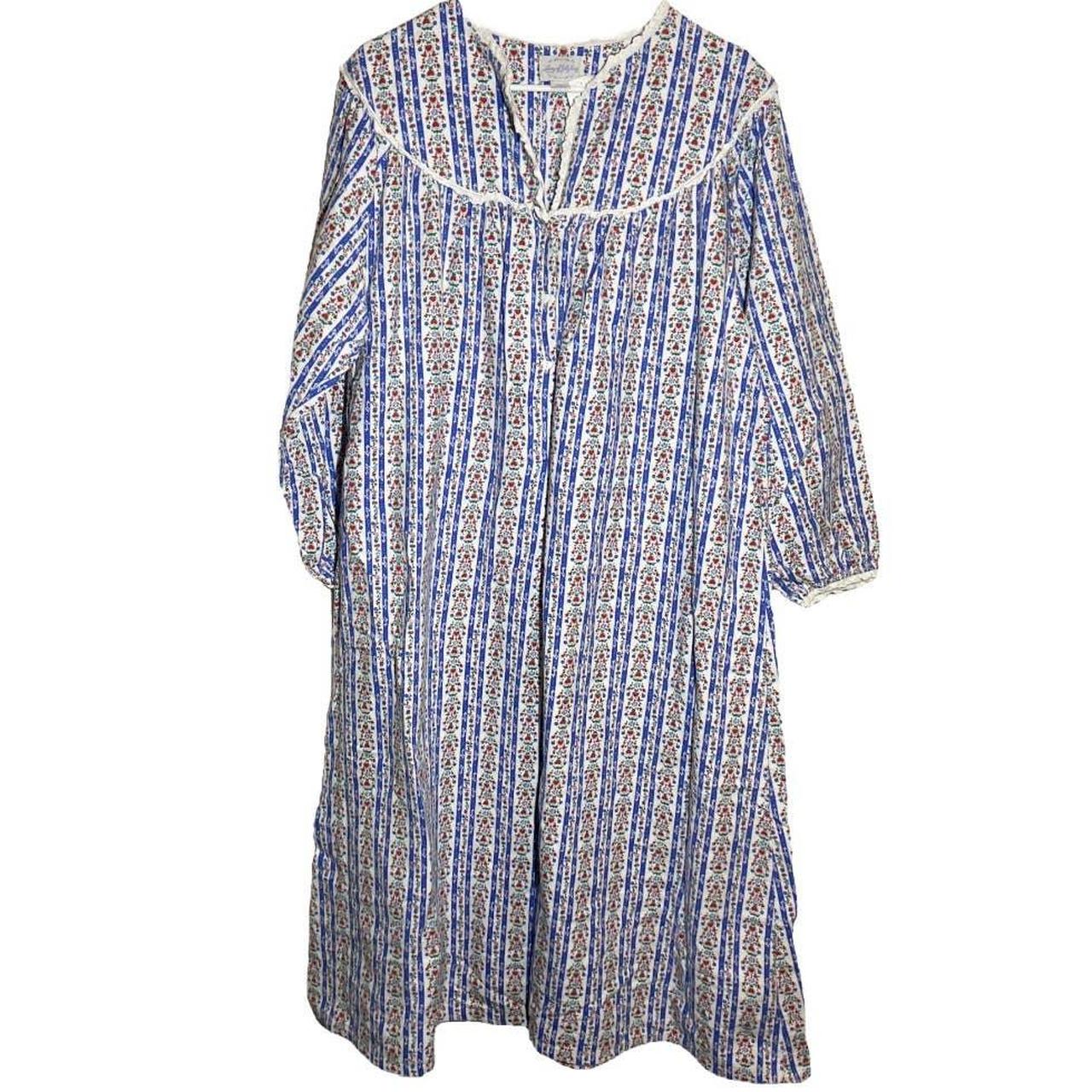 Lanz of Salzburg Nightgown 100% Cotton Button Up... - Depop