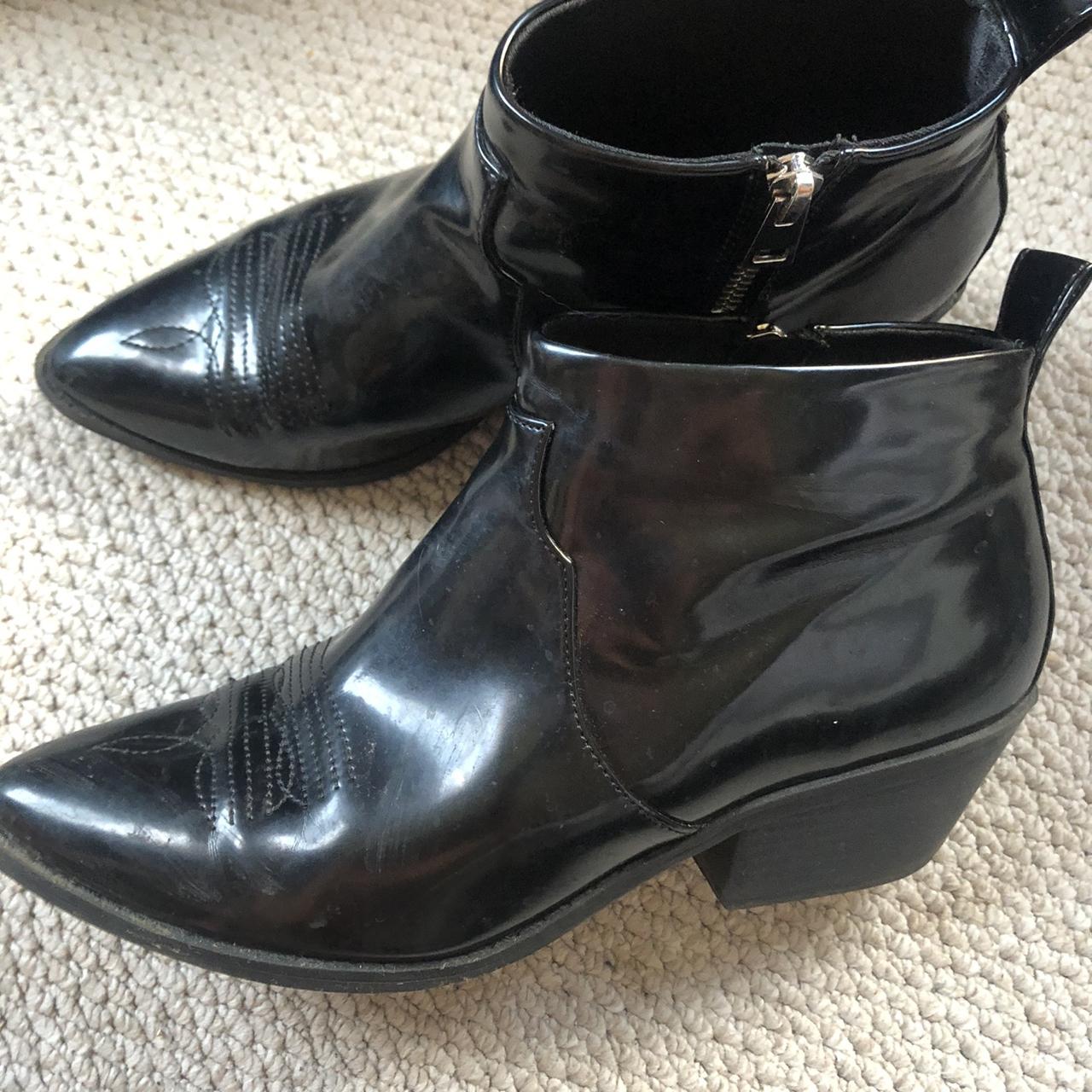 Monki patent outlet boots