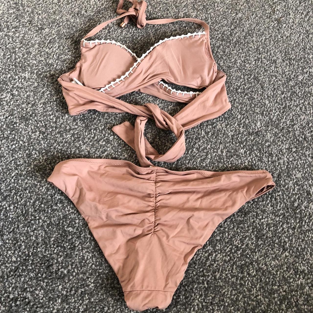 Debenhams Women's Pink and White Bikinisandtankinisets Depop