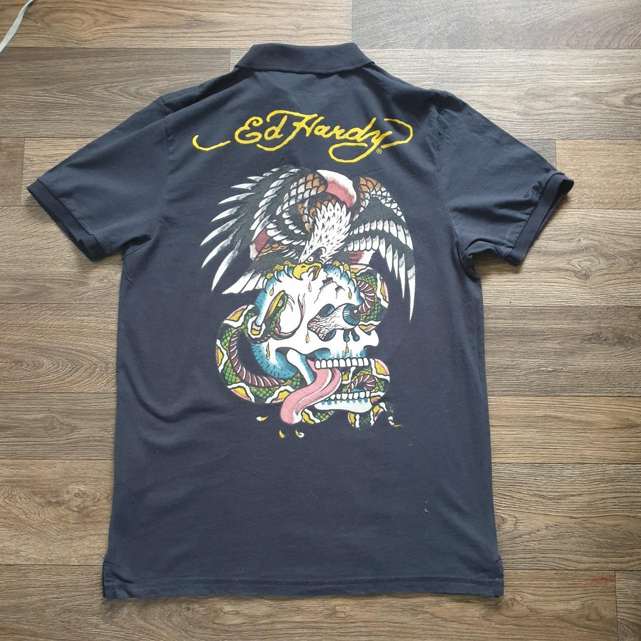 Ed Hardy Men's Black Polo-shirts | Depop