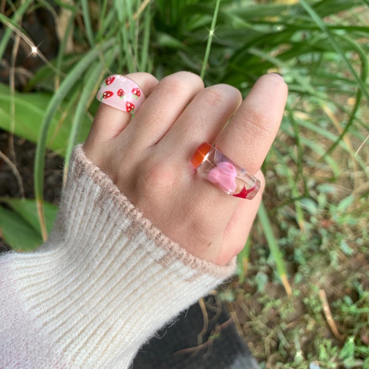 Cloudy Resin Ring size 8 brand new msg me for - Depop