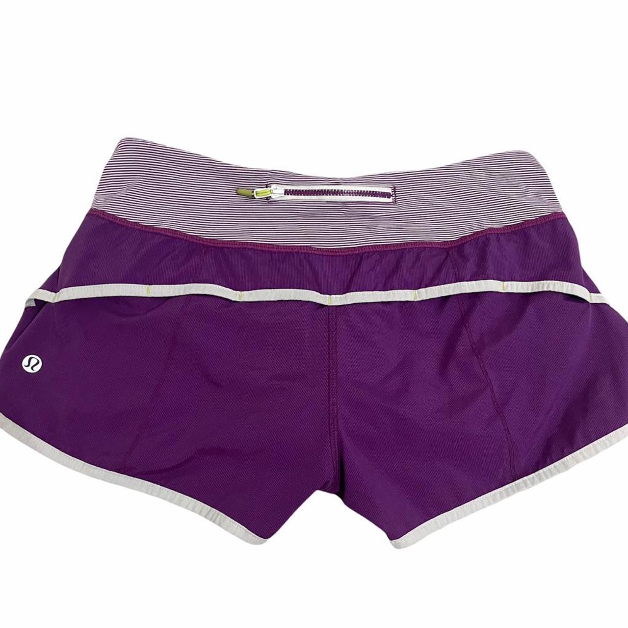 lululemon purple speed up shorts