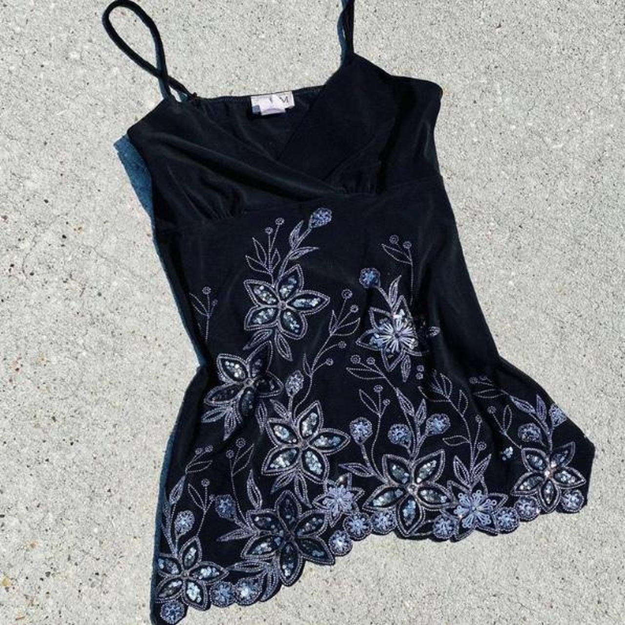 Women's Black and Silver Vest Depop