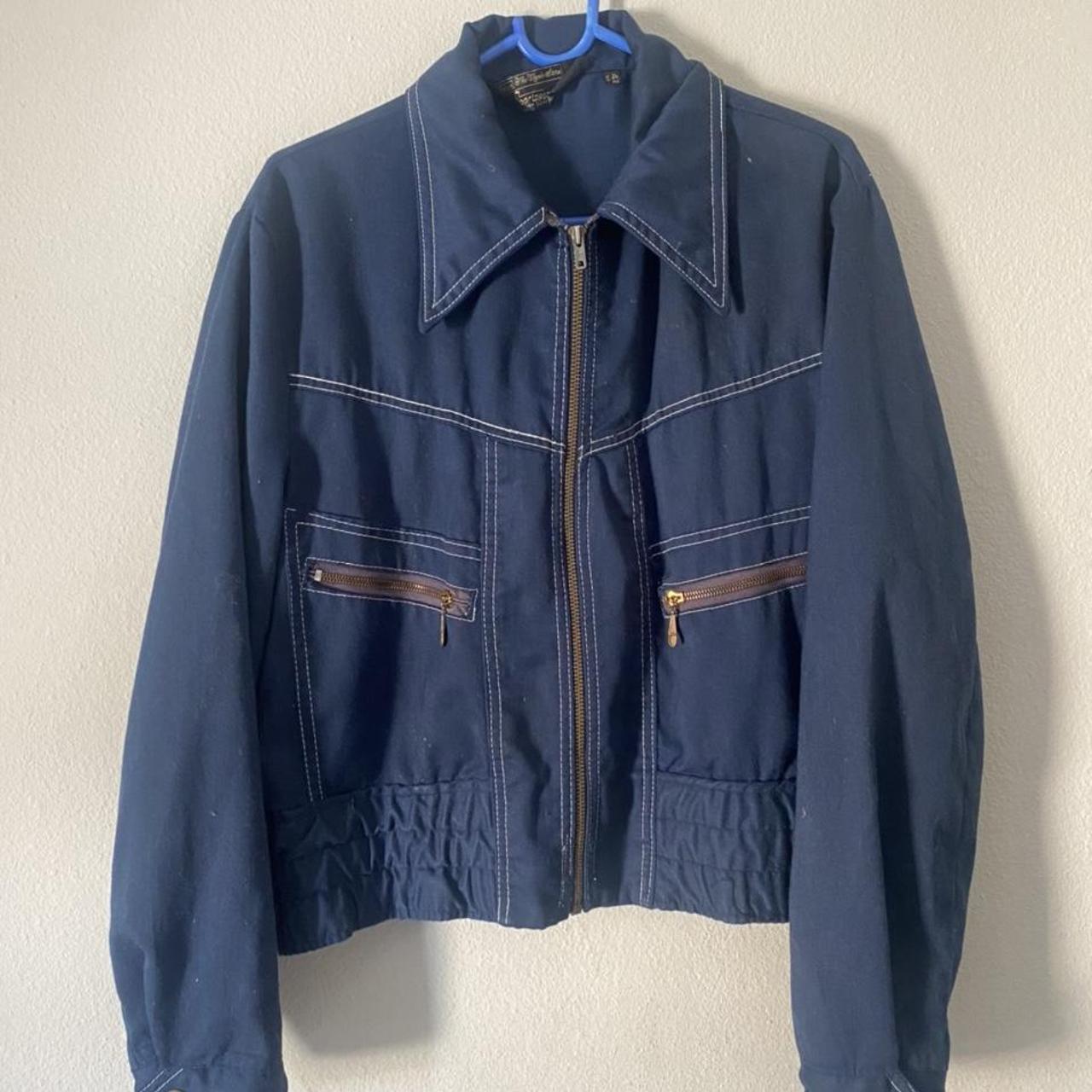 Unisex Large Sears Sportswear Vintage 70s Blue Utility Jacket