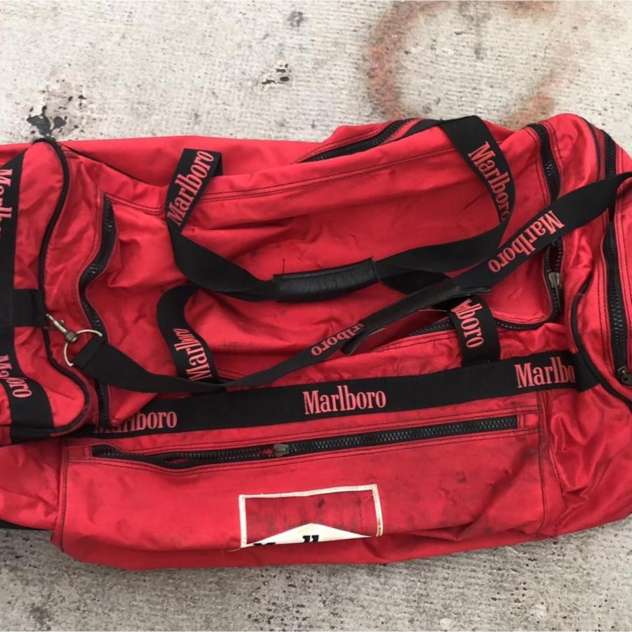 Vintage 90s Marlboro rolling duffel bag with wheels... Depop