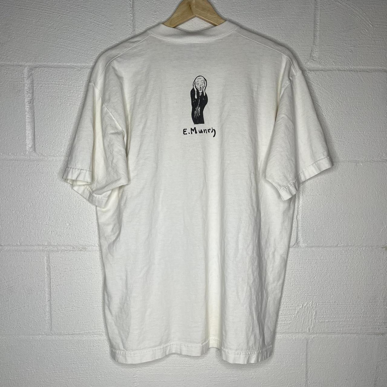 Men's White and Tan T-shirt | Depop