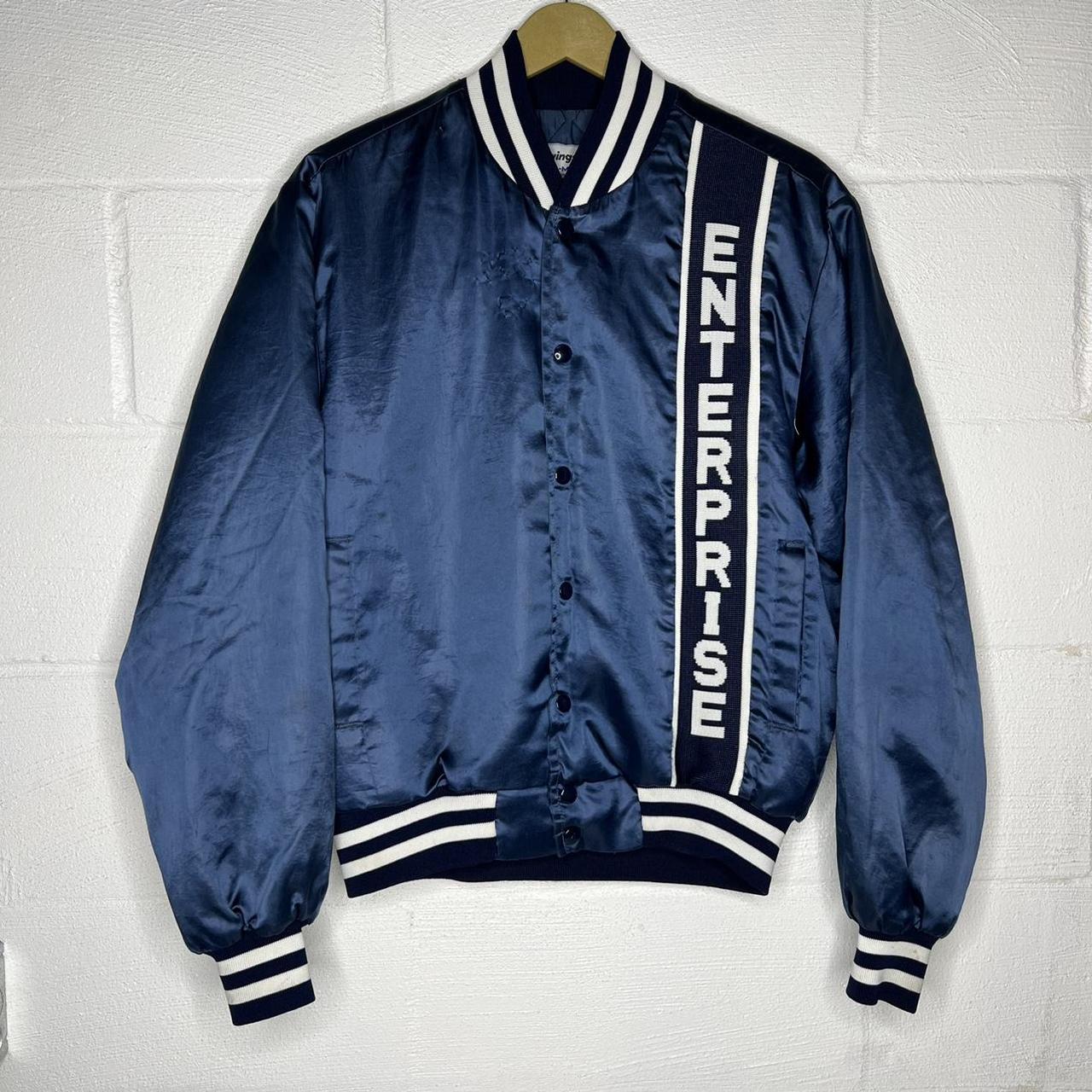 🔹 80s Vintage Swingster Satin Bomber Enterprise... - Depop