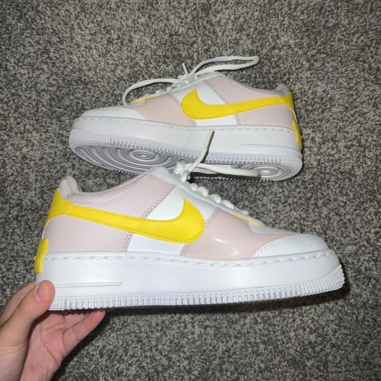 Nike Air Force 1 Low Shadow White Barely Rose Speed Yellow