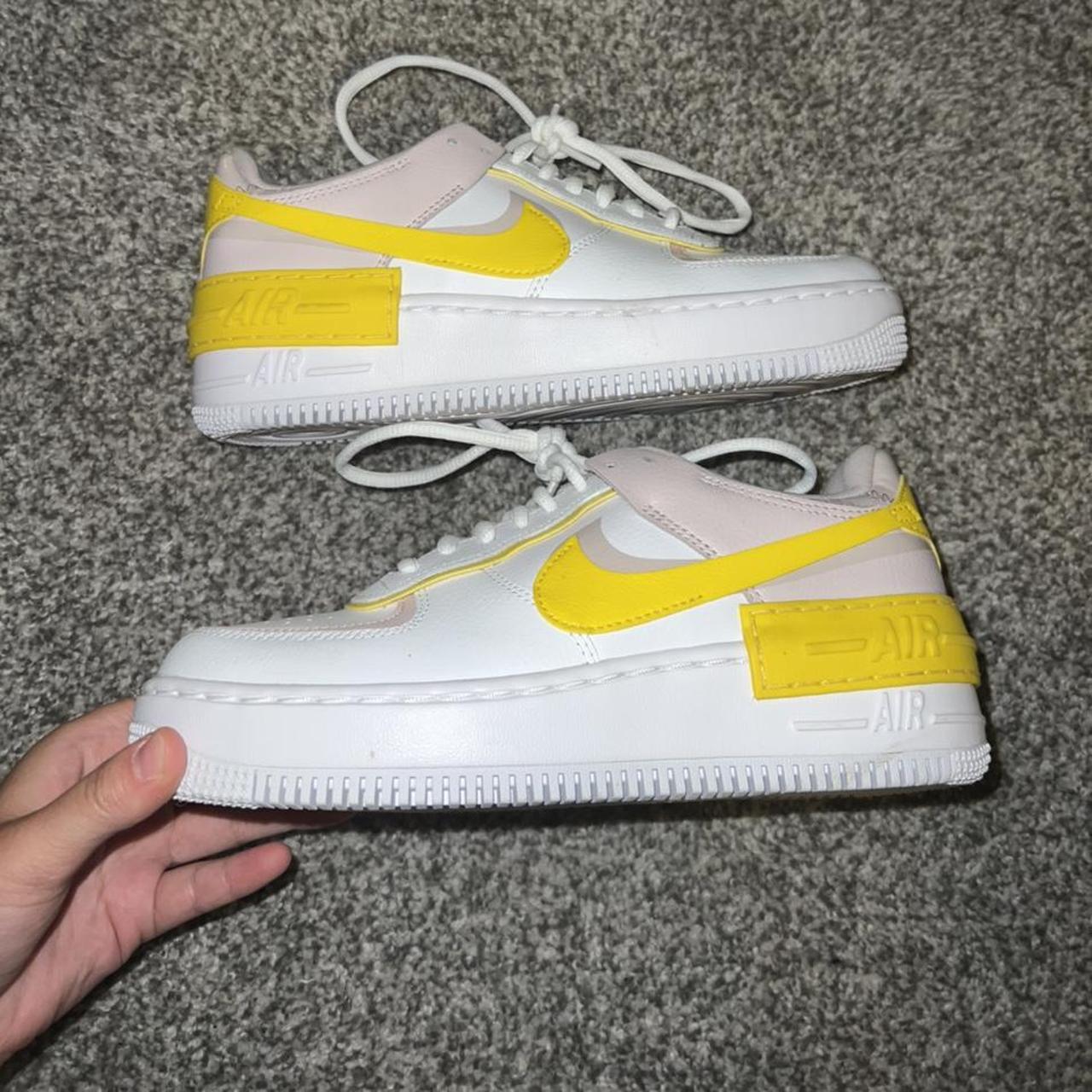 Nike Air Force 1 Low Shadow White Barely Rose Speed Yellow