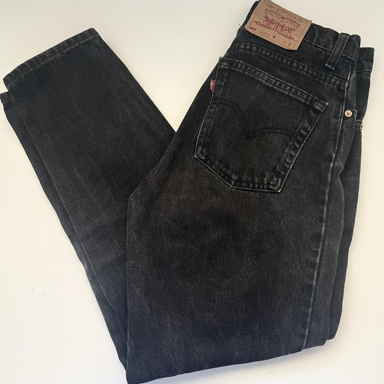 vintage 90s black levis 550s, size 27 relaxed fit,... - Depop