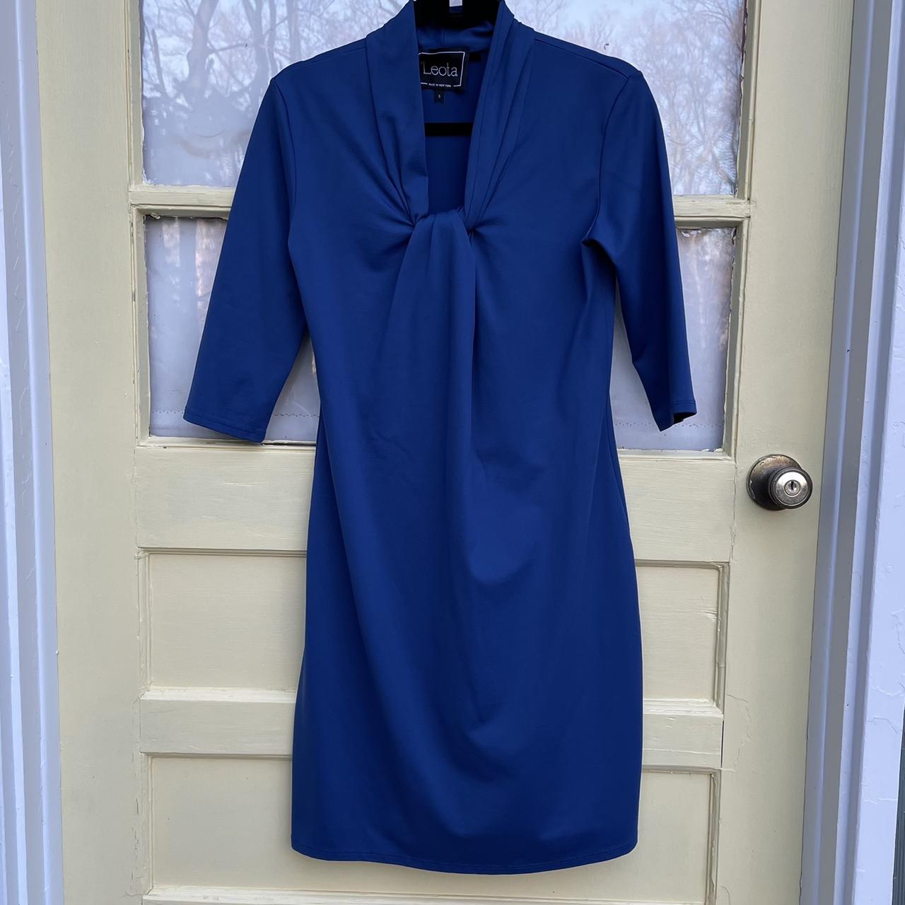 Navy sailor knot retro dress. Shift dress with... - Depop