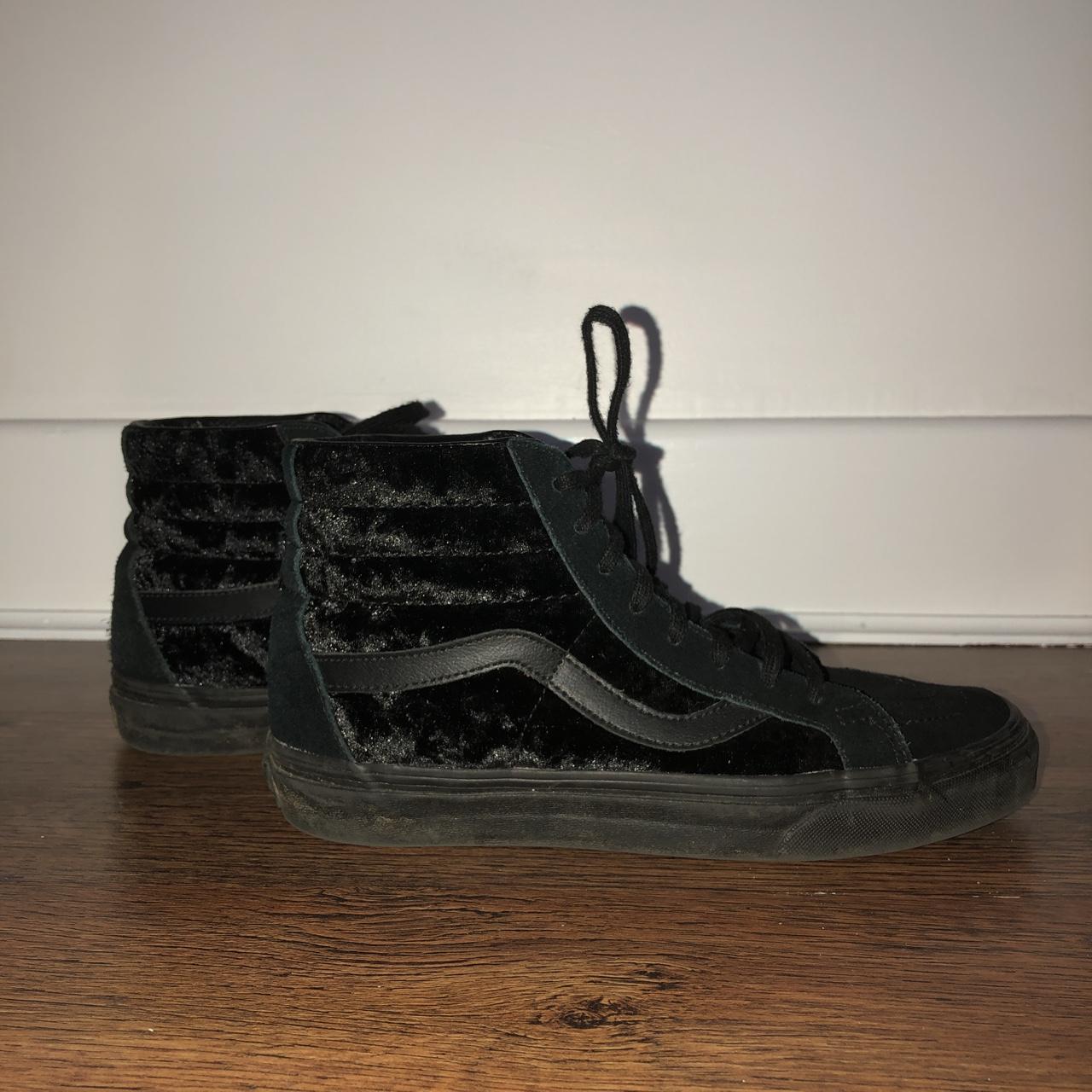 Black velvet high top vans best sale