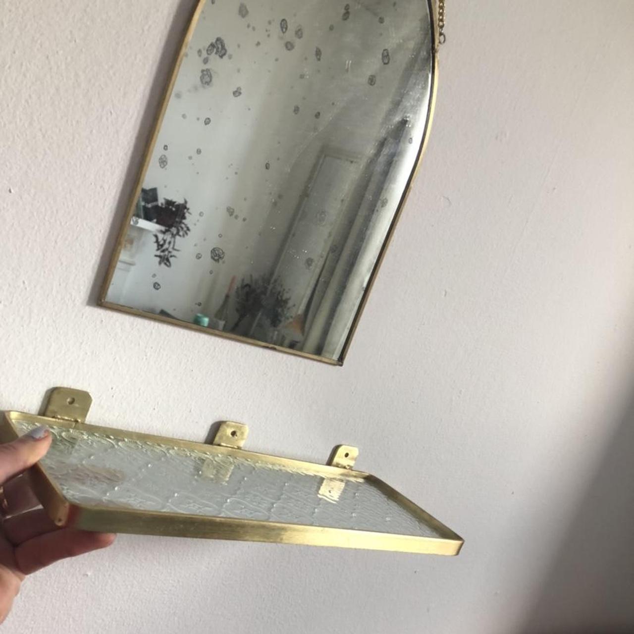 Urban outfitters glass gold shelf glass gold... Depop