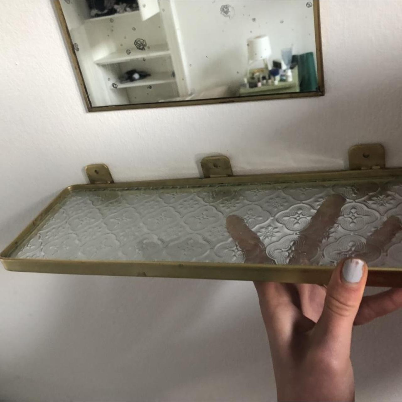 Urban outfitters glass gold shelf glass gold... Depop