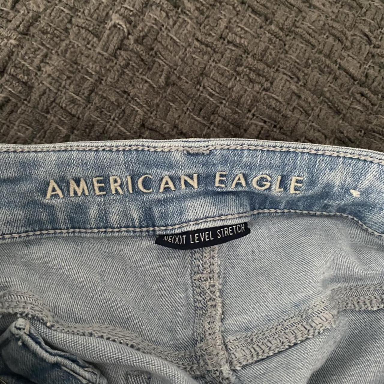 American eagle next level stretch long blue skinny... - Depop