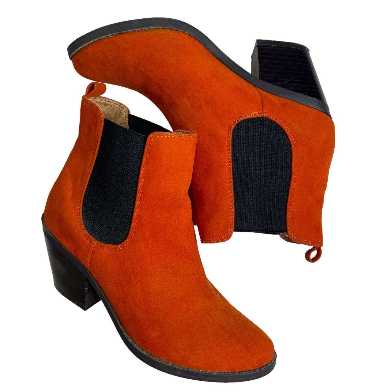 Funky • orange • boots • booties • black side... Depop