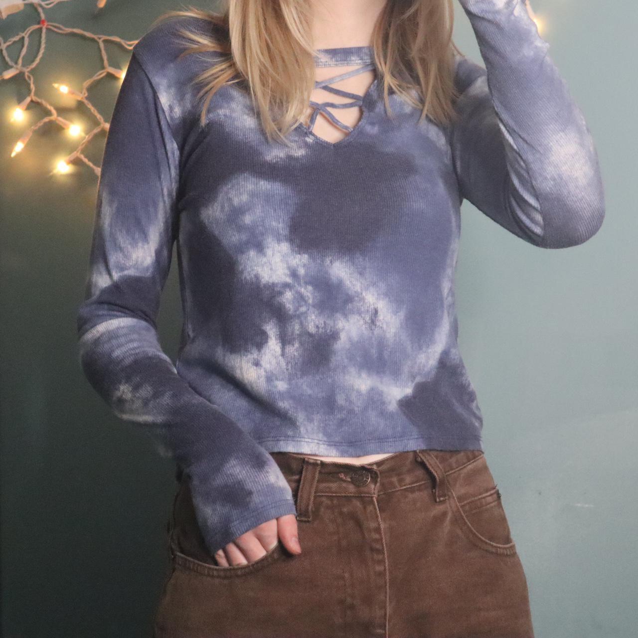 Hollister blue 2024 tie dye shirt