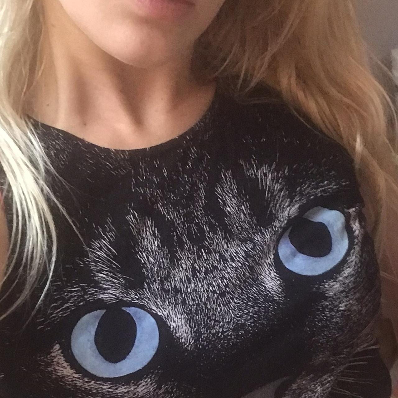 Cool gothic black cat eyes crop top for all of us... - Depop