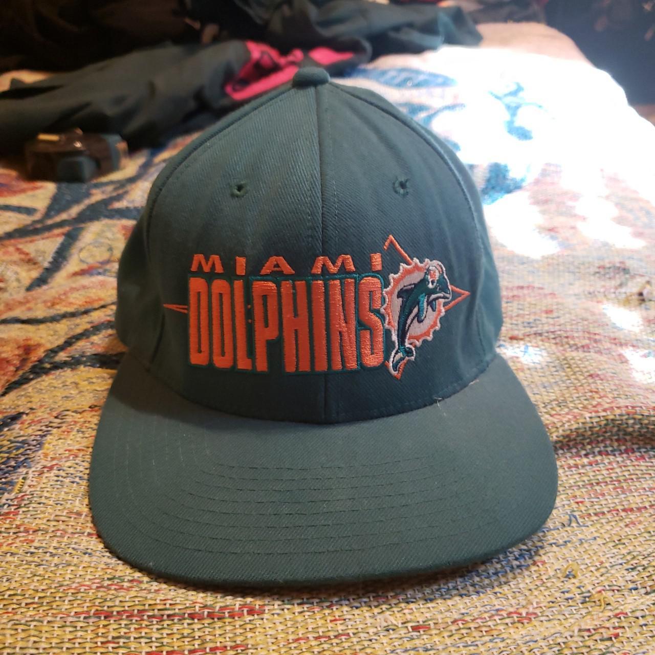 Vintage 90s RARE Miami Dolphins Starter Snapback Hat - Depop