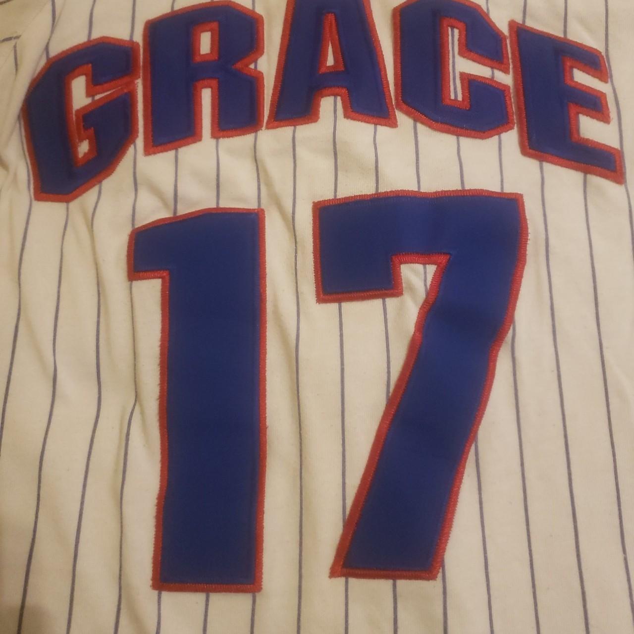 Vintage Chicago Cubs Mark Grace Starter Pinstripe - Depop