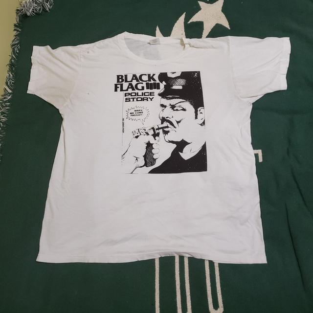 お探しの方是非80s-90s Black Flag Police Story t shirt