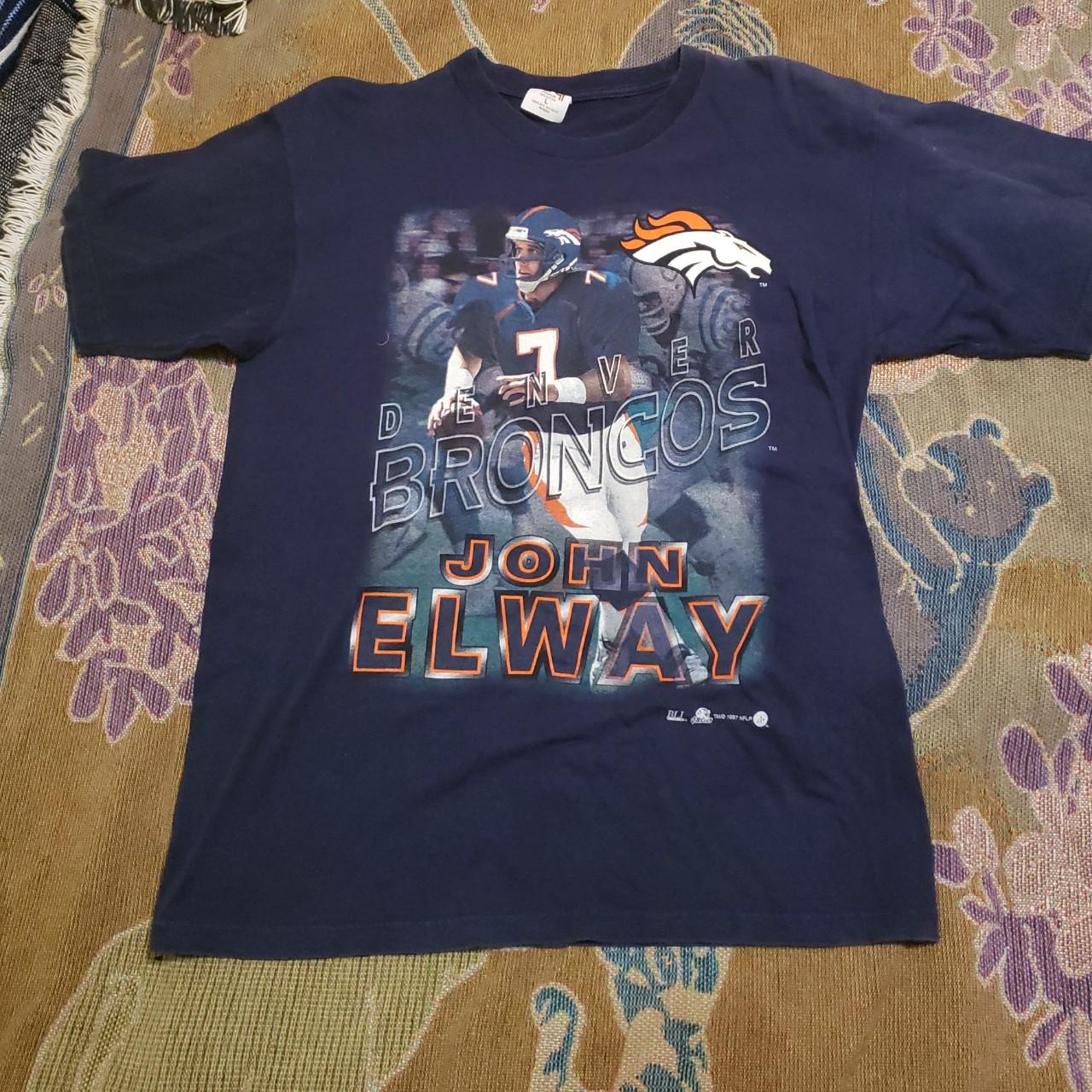 Vintage 90's Denver Broncos John Elway 7 Football Navy 