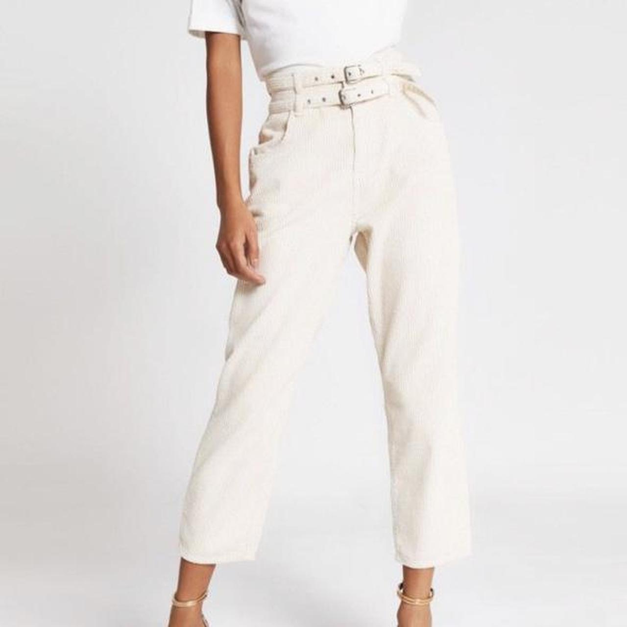 Womens Victoria Beckham Trousers  Flared Corduroy Trouser In Daisy White  White  Jinisgourmet