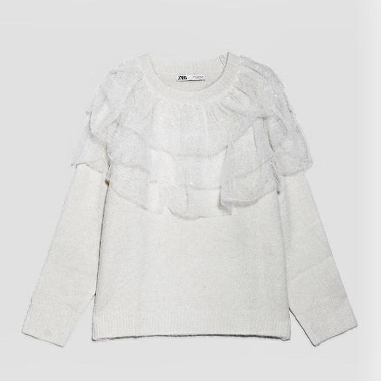 Zara white store sequin jumper