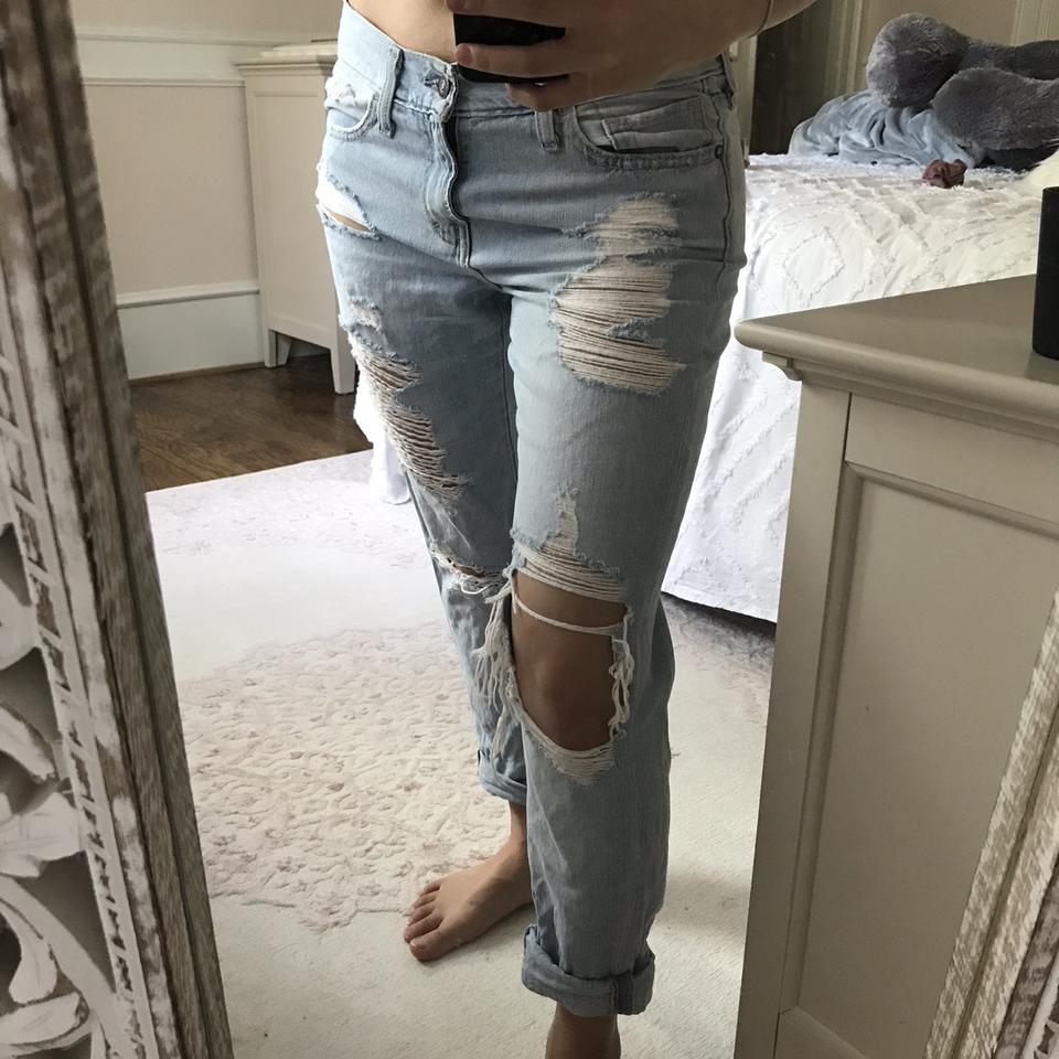 DISTRESSED / RIPPED ABERCROMBIE AND FITCH JEANS - - Depop