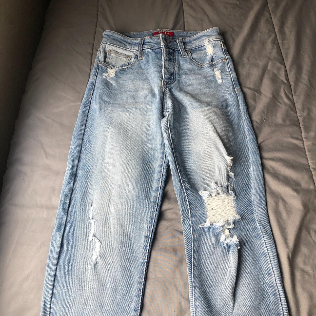 Light wash guess jeans like new, worn once size 24 - Depop