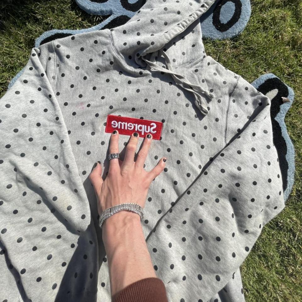 Cdg box logo sale hoodie polka dot