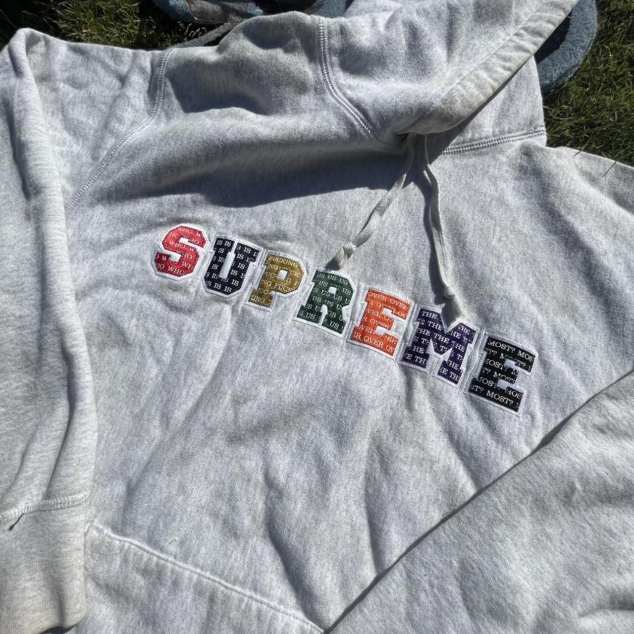 SUPREME WHO IS FU KING US THE MOST HOODIE small Depop