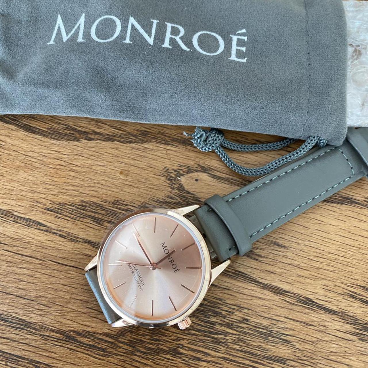 Water resistant Monroe Watch with grey leather... Depop