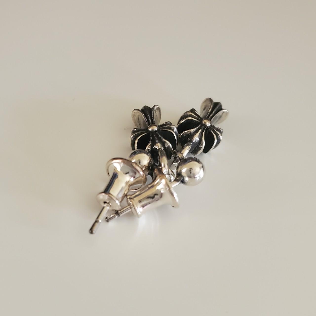 Chrome Hearts Cross Tail Drop Earring Silver - NOBLEMARS