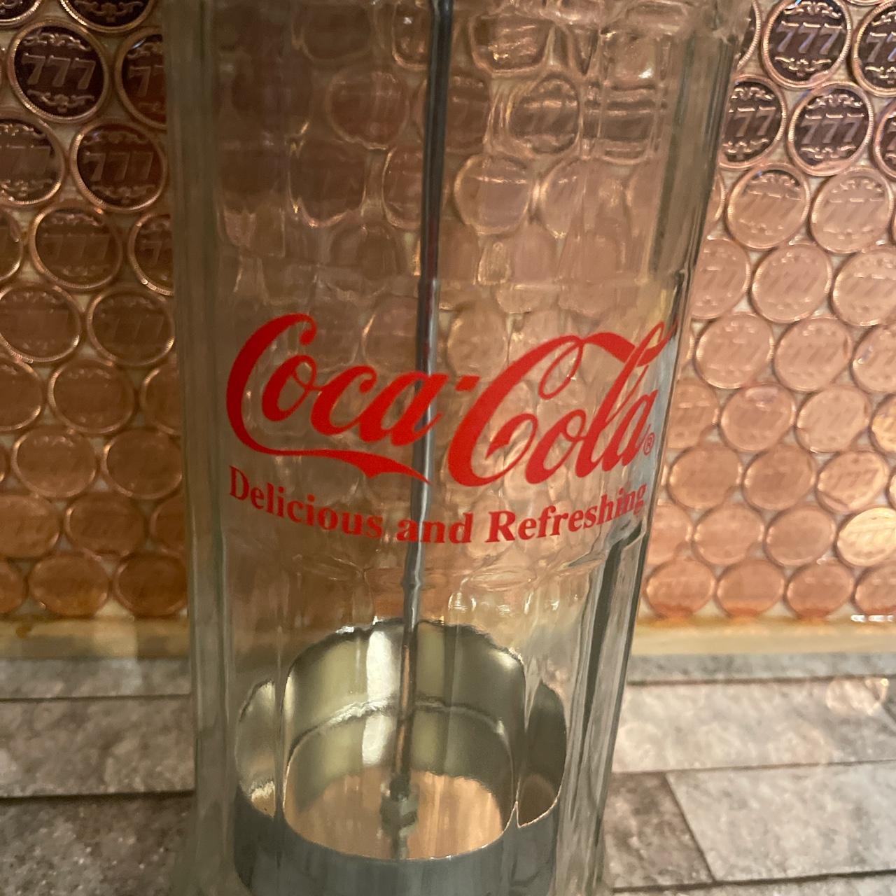 Vintage Coca-cola Glass Drinking Straw Dispenser/ Holder 
