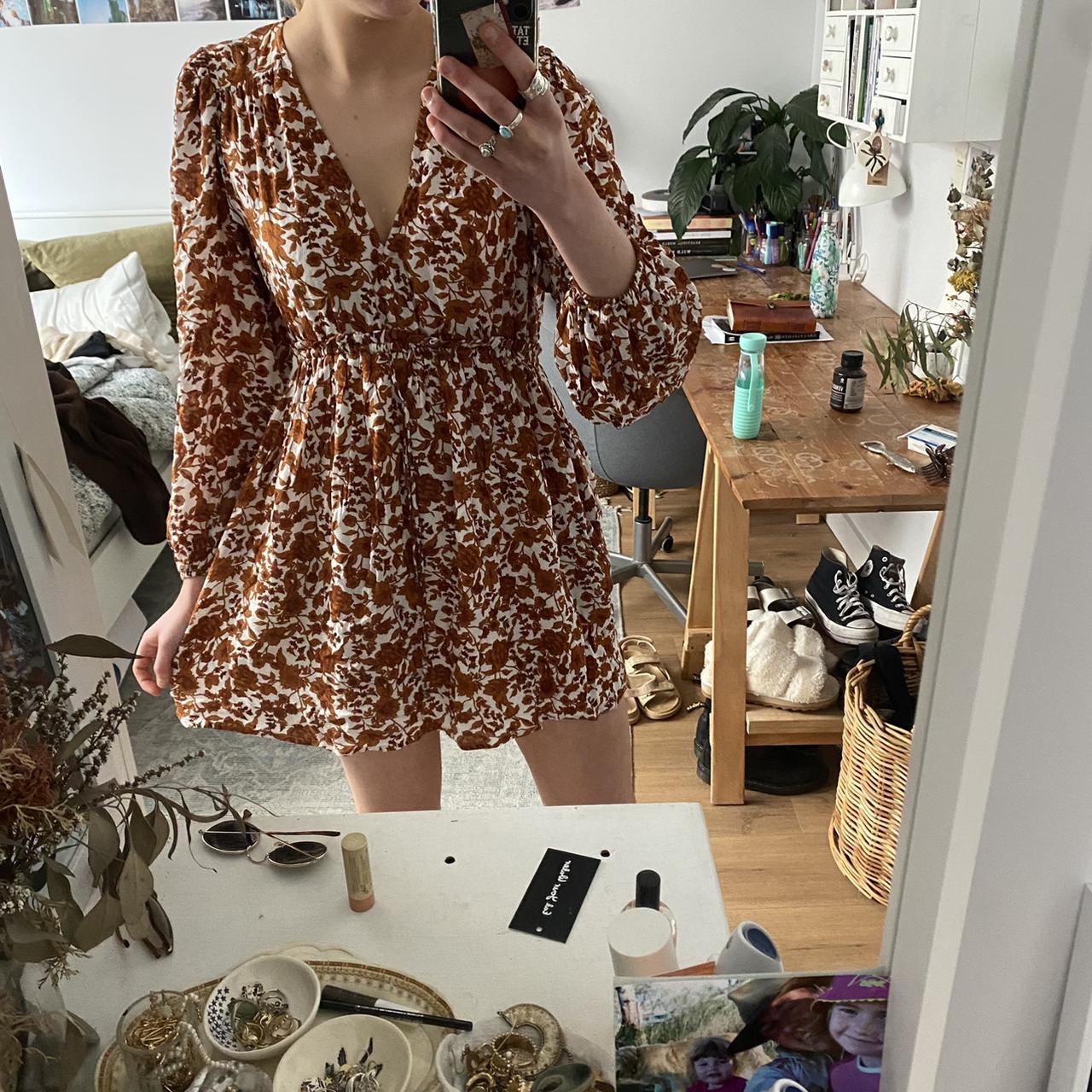 sportsgirl orange floral mini dress🍑 Only... Depop