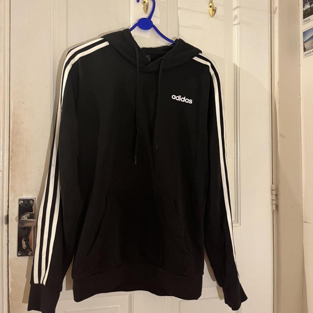 Adidas Women's Black and White Hoodie | Depop