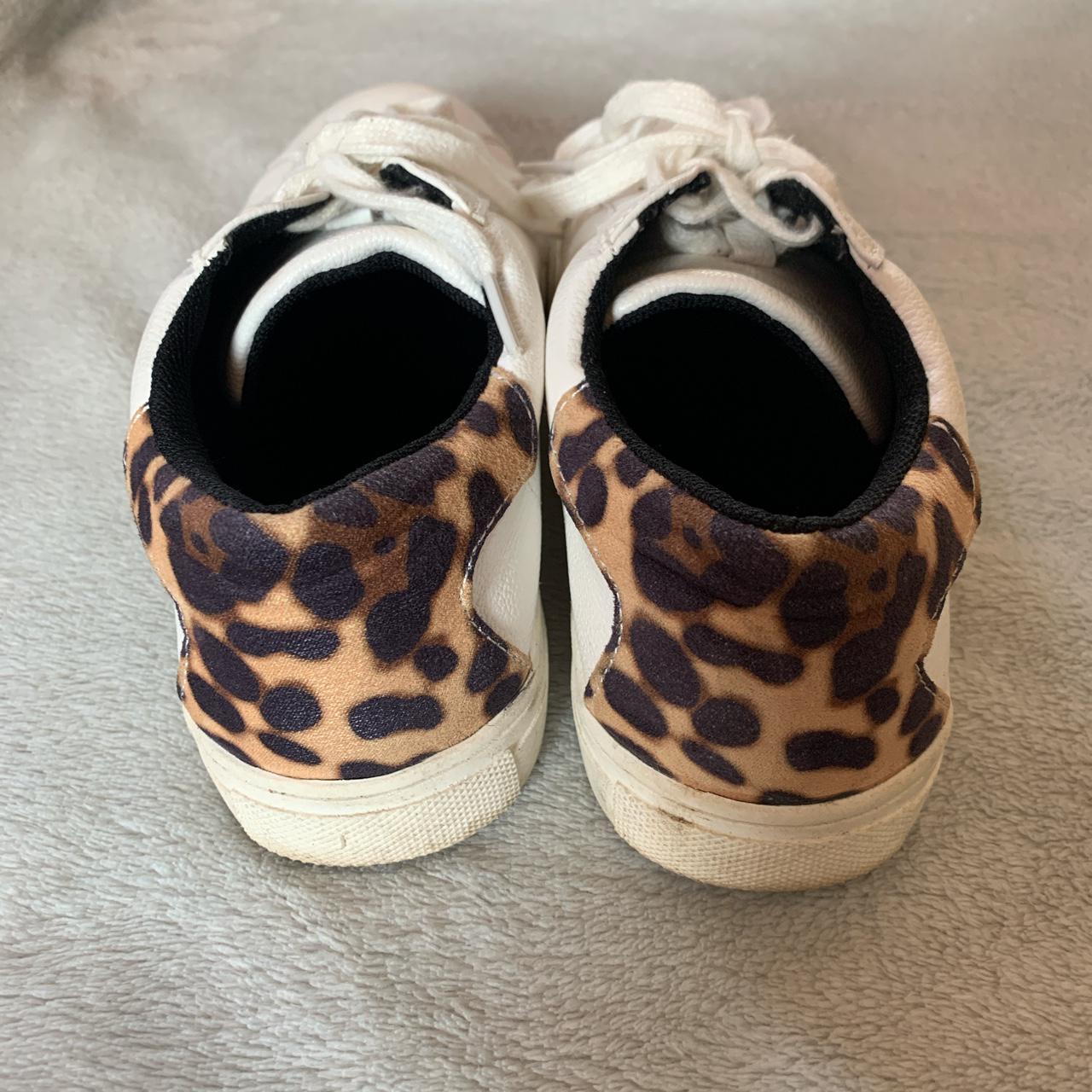 White and leopard print River Island shoes. UK 4.... - Depop