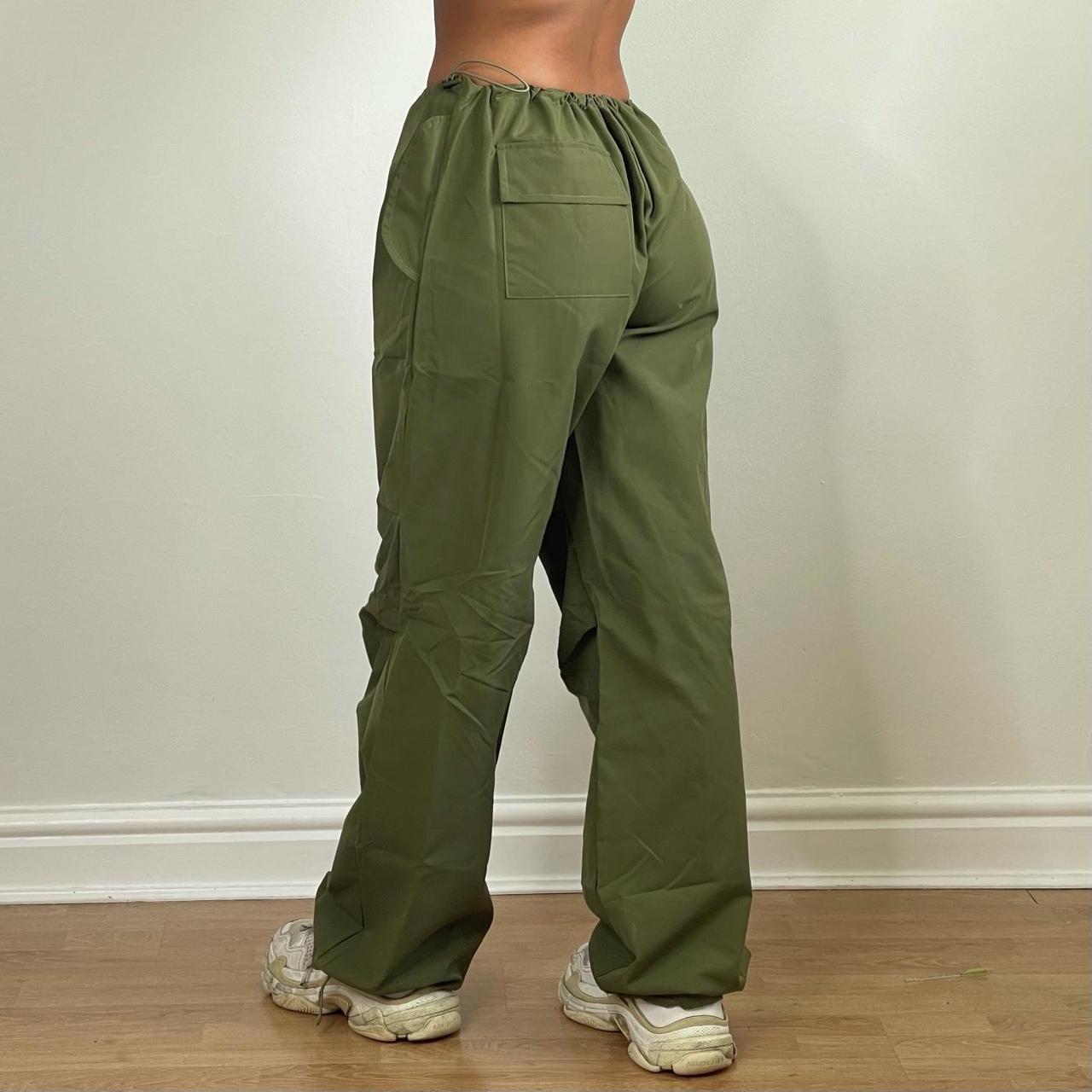 Khaki green cargo pants cargo trousers wide leg... Depop