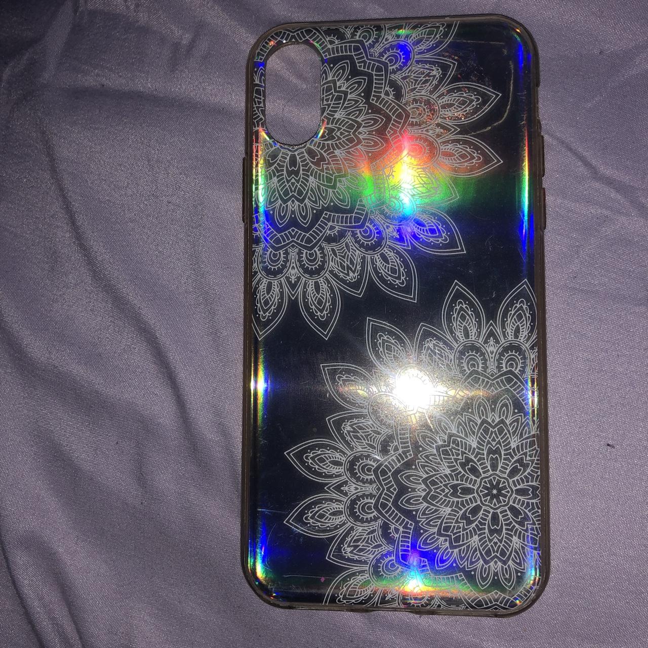Holographic iPhone X case has some scratches