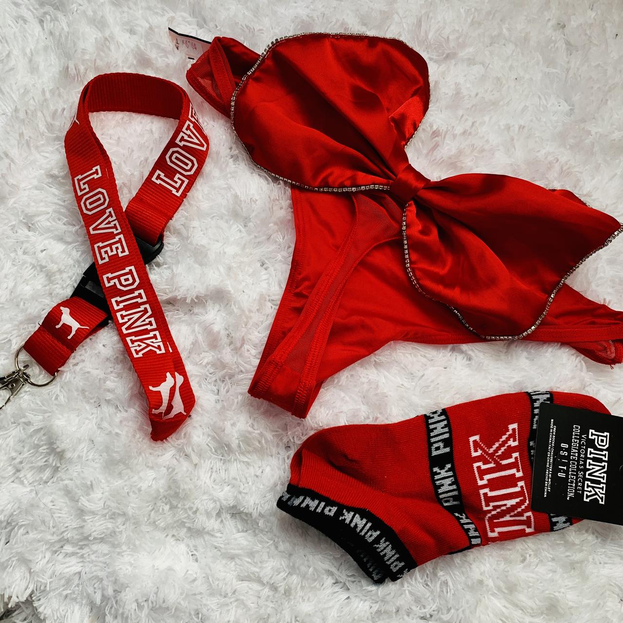 NWT Red Christmas thong #victoriasecret #pink - Depop