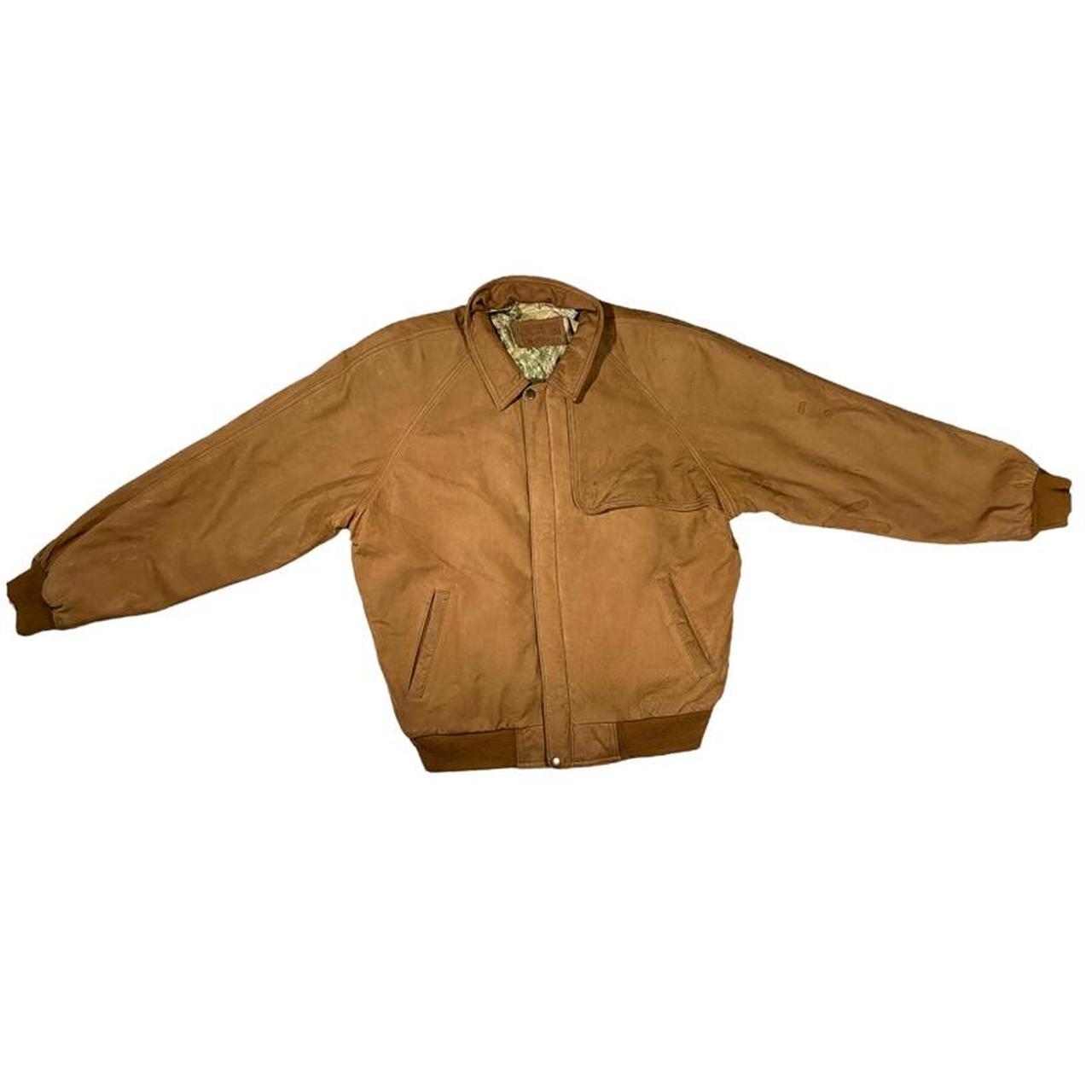 Vintage Leather Bomber Jacket Made by Marlboro, the... Depop