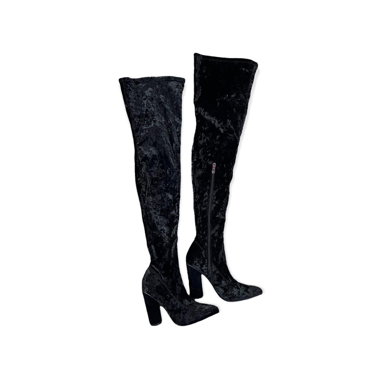 Crushed velvet thigh high on sale boots