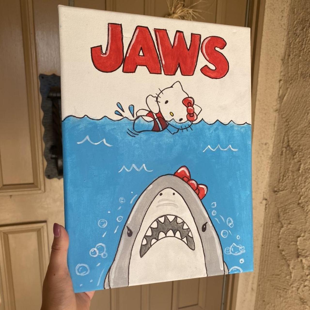 Jaws Hello Kitty painting 🦈 ️ minor smudges will be... - Depop
