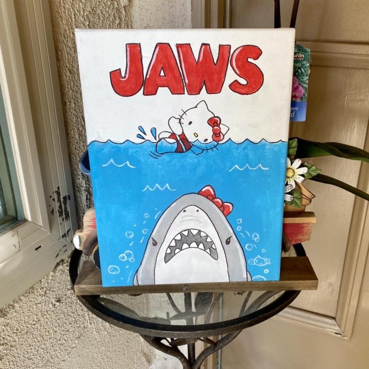 Jaws Hello Kitty painting 🦈 ️ minor smudges will be... - Depop