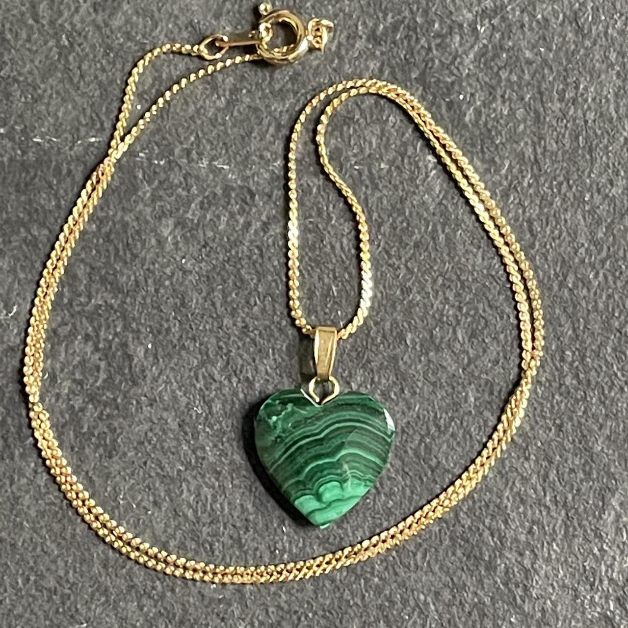 Product Image 1 - Malachite heart gemstone necklace. Brand