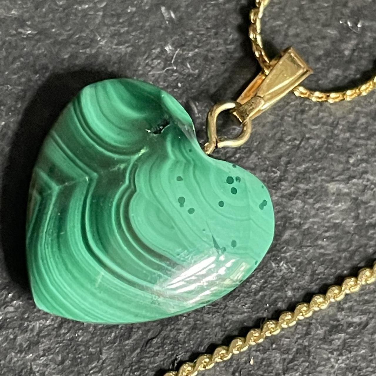 Product Image 3 - Malachite heart gemstone necklace. Brand