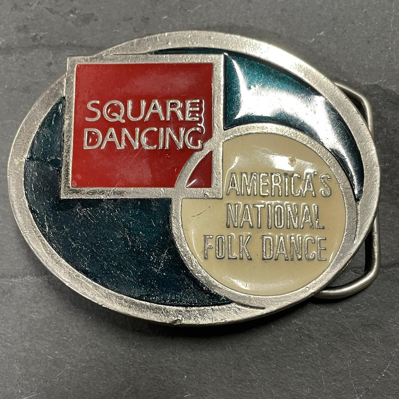 VINTAGE SQUARE DANCING Belt Buckle Folk Dance Collectible Western  Accessories 